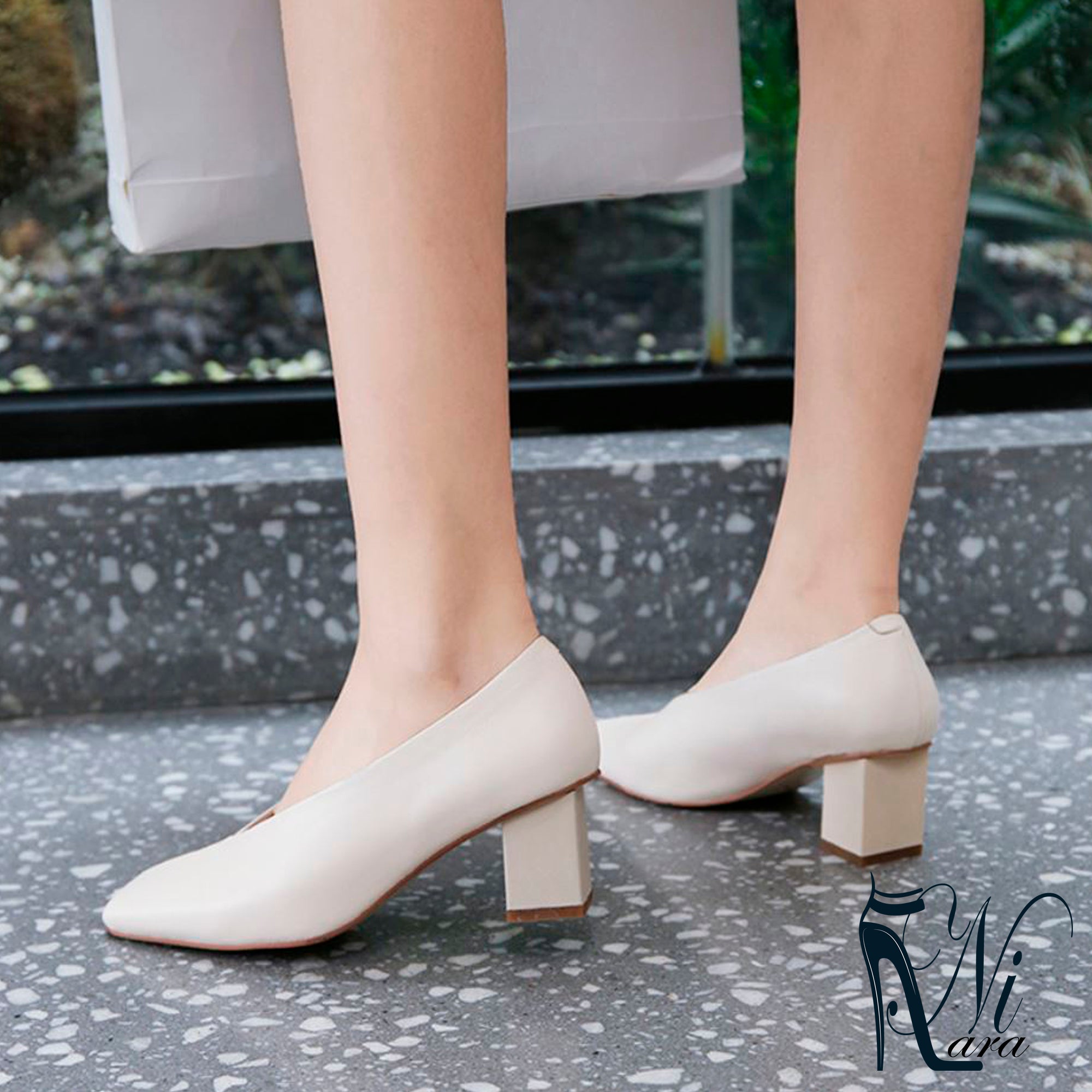 High Heels Women Pumps Natural Genuine Leather Thick High Heel Glove Shoes Real Leather Square Toe Office Lady Shoes 40