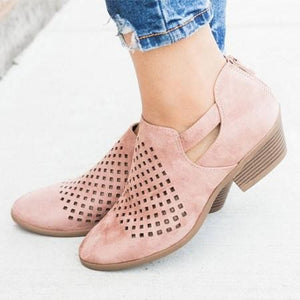 Hollow-Carved Women Sandals 2020 Summer Style Leather Sandals Comfortable  Retro Platform High Hoof Thick Heels Shoes Size 35-43