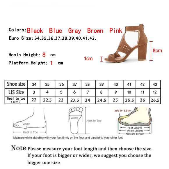 2020 Summer Women Sandals Gladiator Ankle Buckle Strap High Heels Sexy Hollow Out Breathable Peep Toe Shoes Big Size 36-43